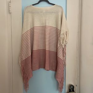 NWT LC Lauren Conrad poncho. Pink and cream. No size.